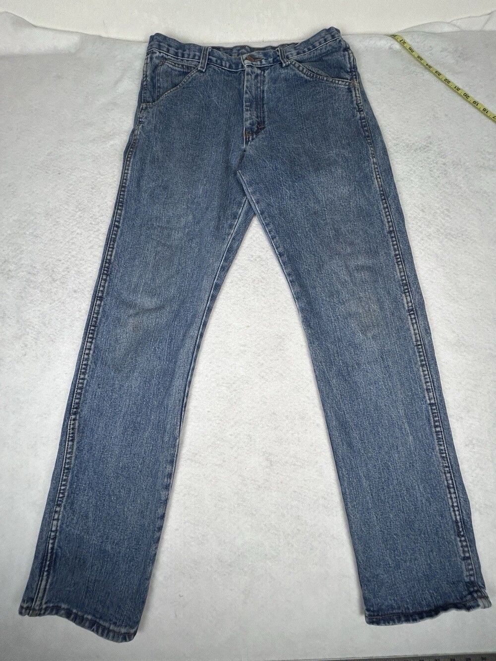 Vintage Round House Made In USA Mens Jeans 32x34 mid Wash Denim Workwear